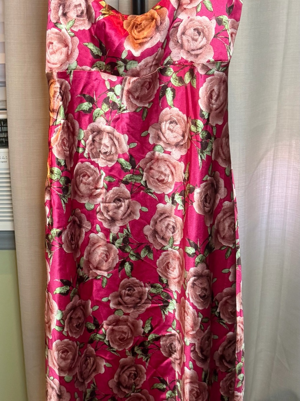wild fable Strapless Hot Pink Rose Print Dress